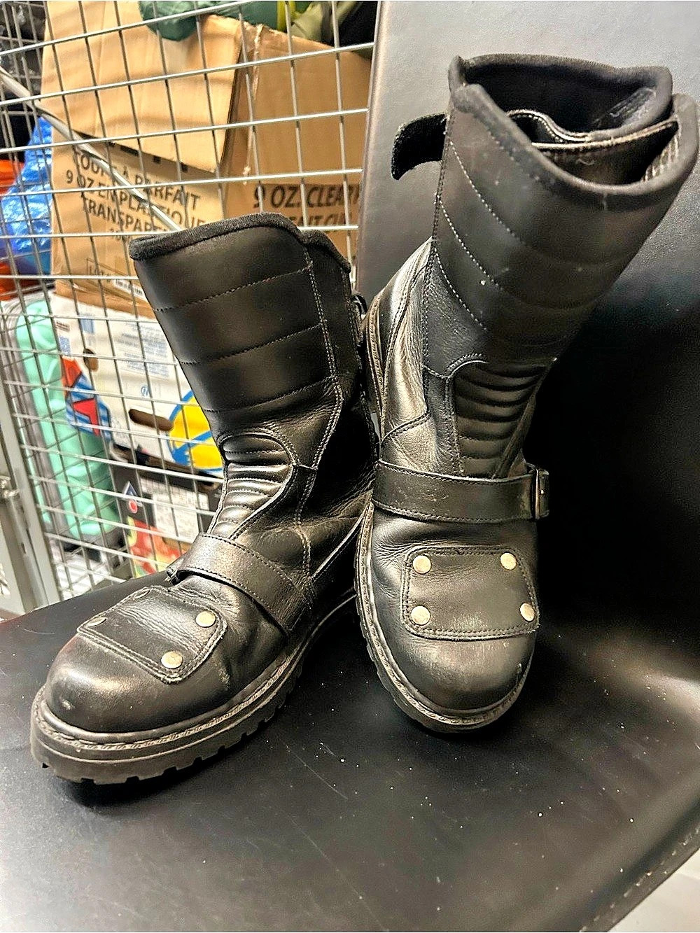 ROCKET Men's 6 womens 8 us unisex Black Motorcycle Boots